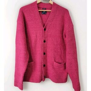 Abercrombie & Fitch Women's Oversized Cardigan Sweater Pink Button Front Medium
